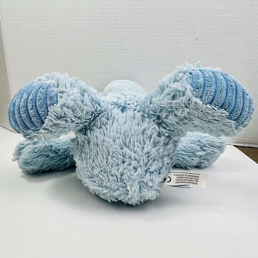 Aurora Baby Light Blue Polar Bear Plush Shaggy Floppy Ribbed Feet Stuffed Animal